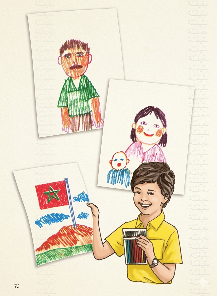 Illustration classique des manuels scolaires marocains